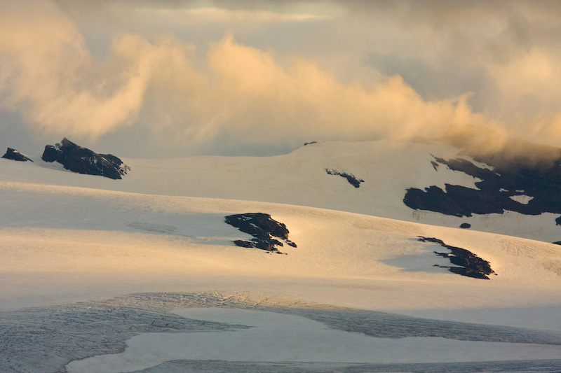 Glacier At Sunset